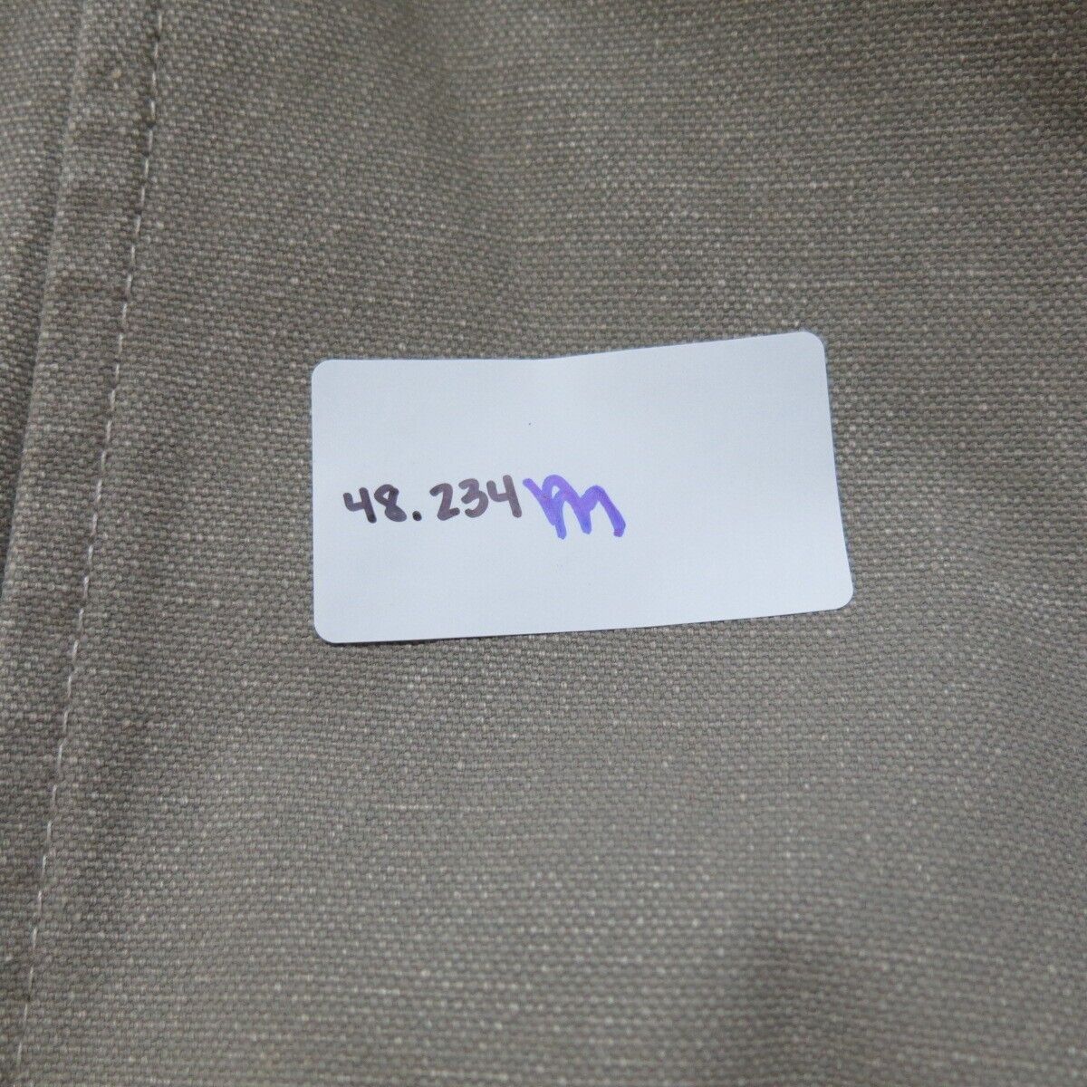 Vintage Mens Long Overcoat Single Breasted Long Sleeves Cotton Beige Size SM