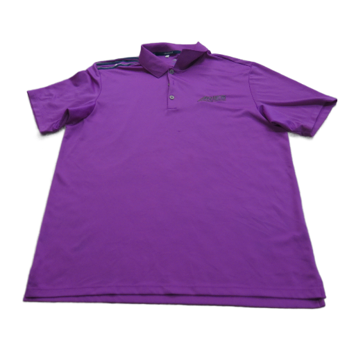 Adidas Mens Polo Shirt Short Sleeve Climacool Aries Logo Solid Purple Size Large