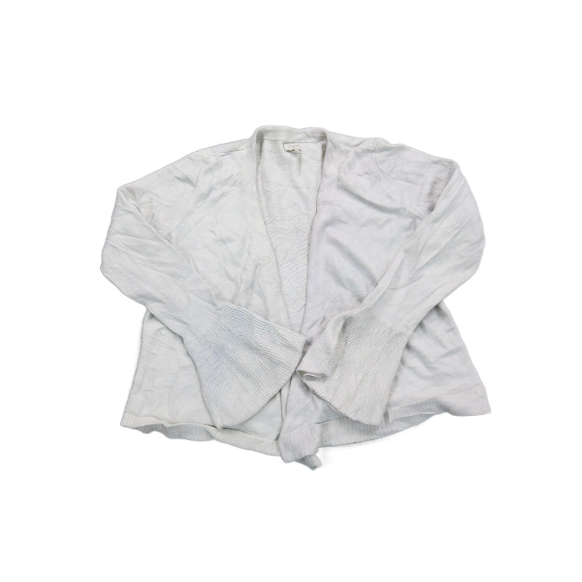 J.Crew Womens Knitted Cardigan Sweater Open Front Bell Sleeves White Size Medium