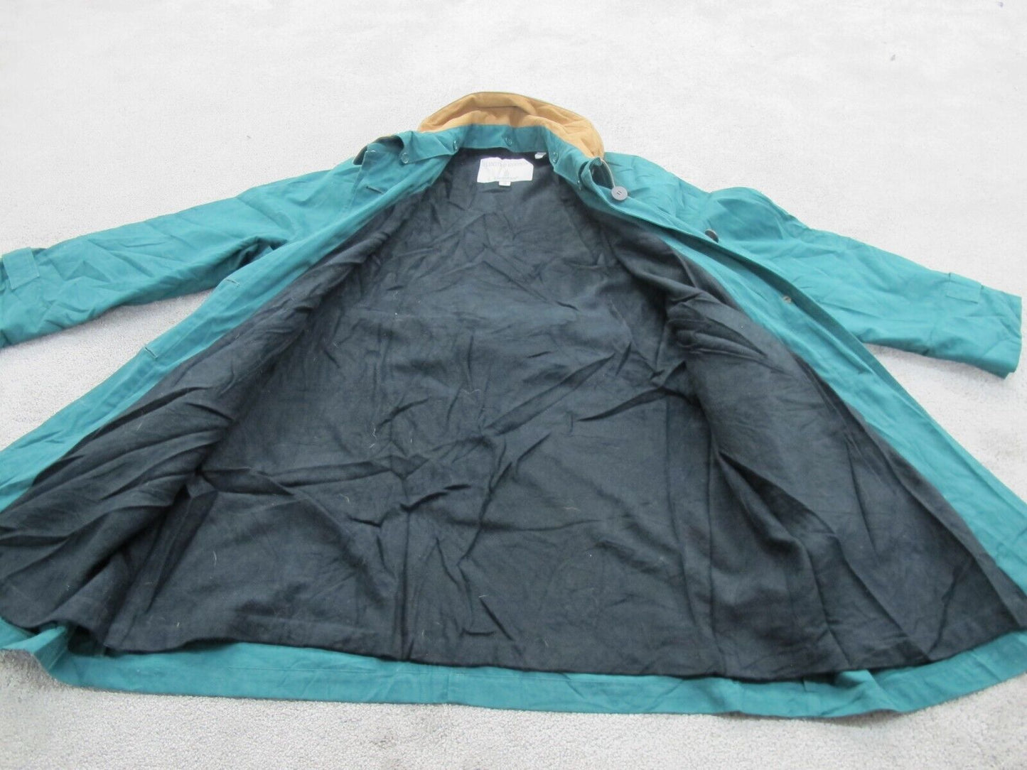 London Fog Mens Sherpa Coat Long Sleeves Pockets Solid Green Size 10 Reg