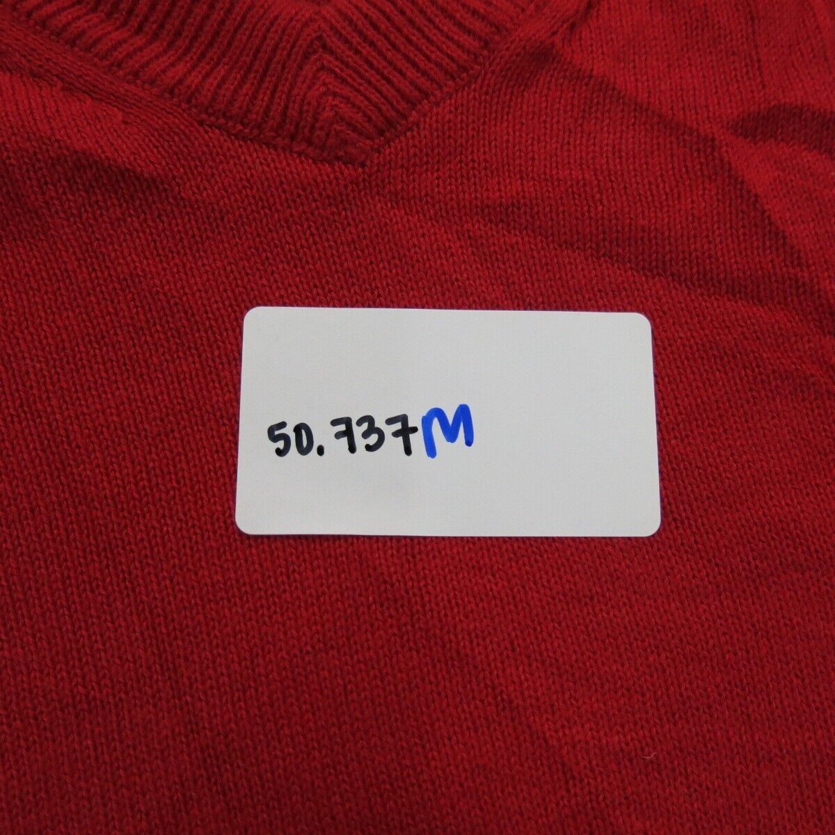 Tommy Hilfiger Mens Pullover Sweater Knitted V-Neck Long Sleeves Red Size Medium