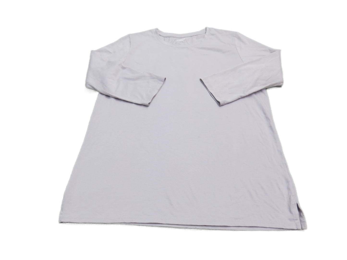 Lands End Womens Blouse Top Half Sleeves Side Slit Crew Neck Light Purple Size S