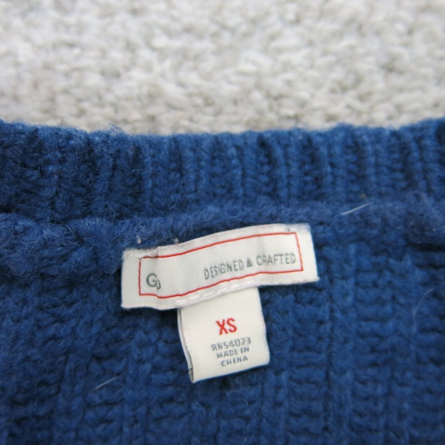 GAP Womens Knitted Sweater Round Neck Long Sleeves Navy Blue Size X Small