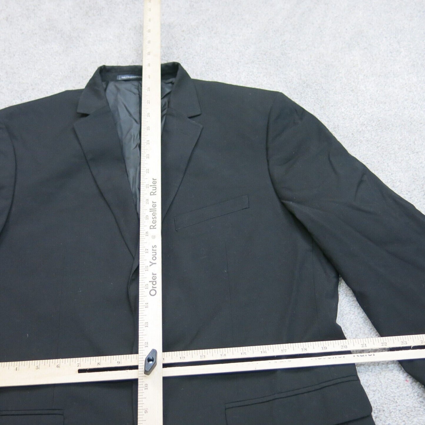 H&M Mens Blazer Coat Single Breasted Slim Fit Long Sleeves Black Size 44R