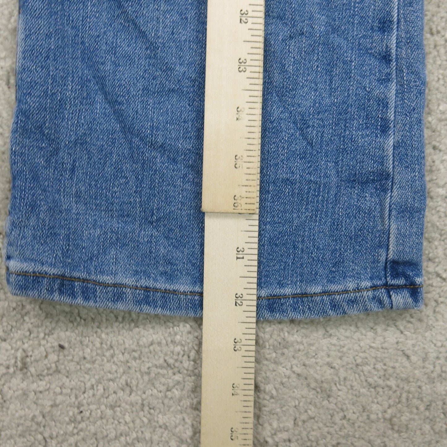Levis Mens Straight Leg Jeans Mid Rise Flat Front Five Pockets Blue Size 12S