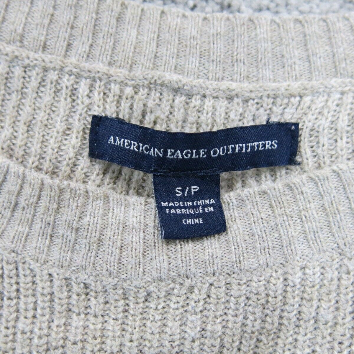American Eagle Outfitter Womens Pullover Sweater Long Sleeves Heather White S/P