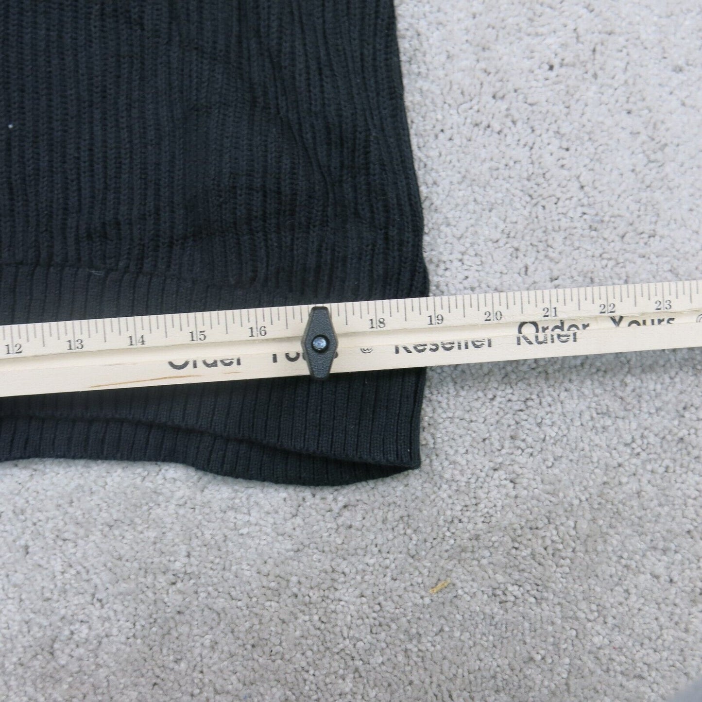 Express Mens Pullover Sweater Long Front Button Pockets Long Sleeves Black SZ L