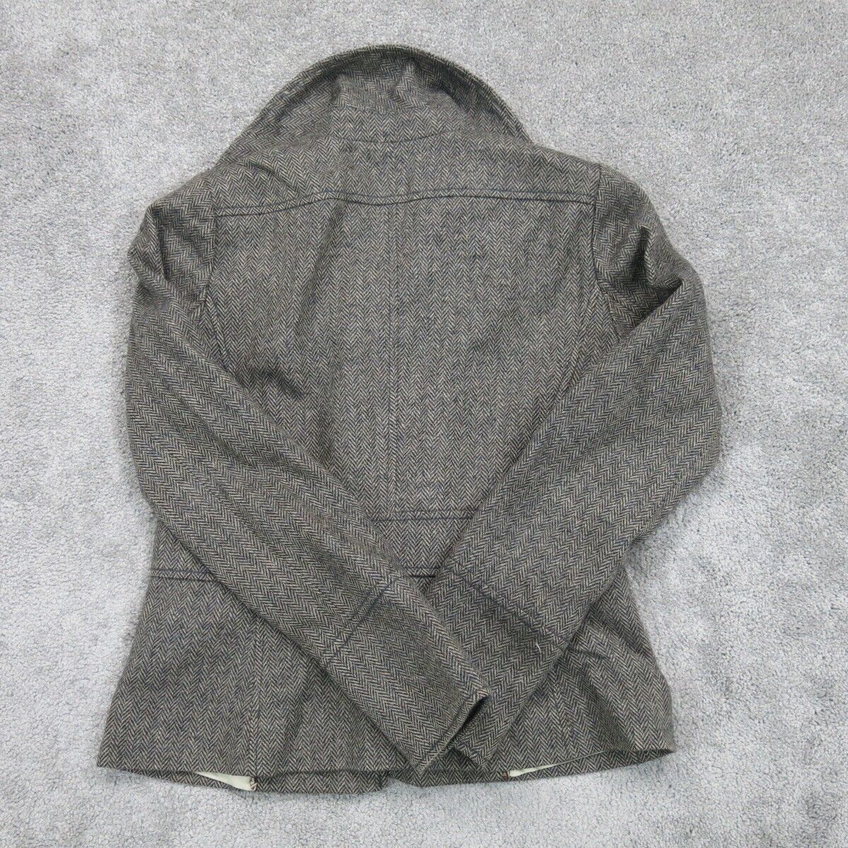 J. Crew Womens Trench Coat Jacket Tie Waist Long Sleeves Gray Size 0
