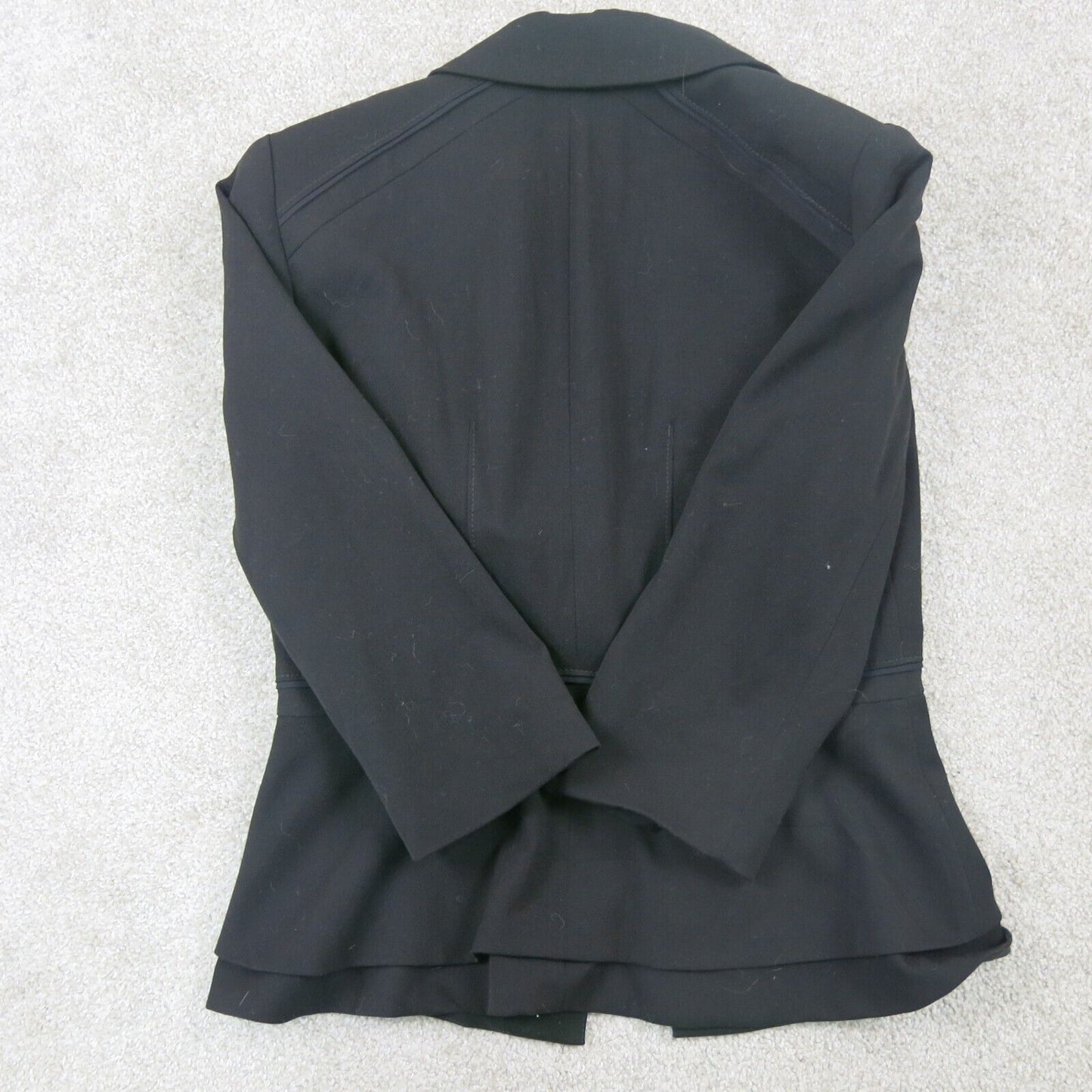 White House Black Market Womens Blazer Coat Single Breasted Pockets Black Size 4