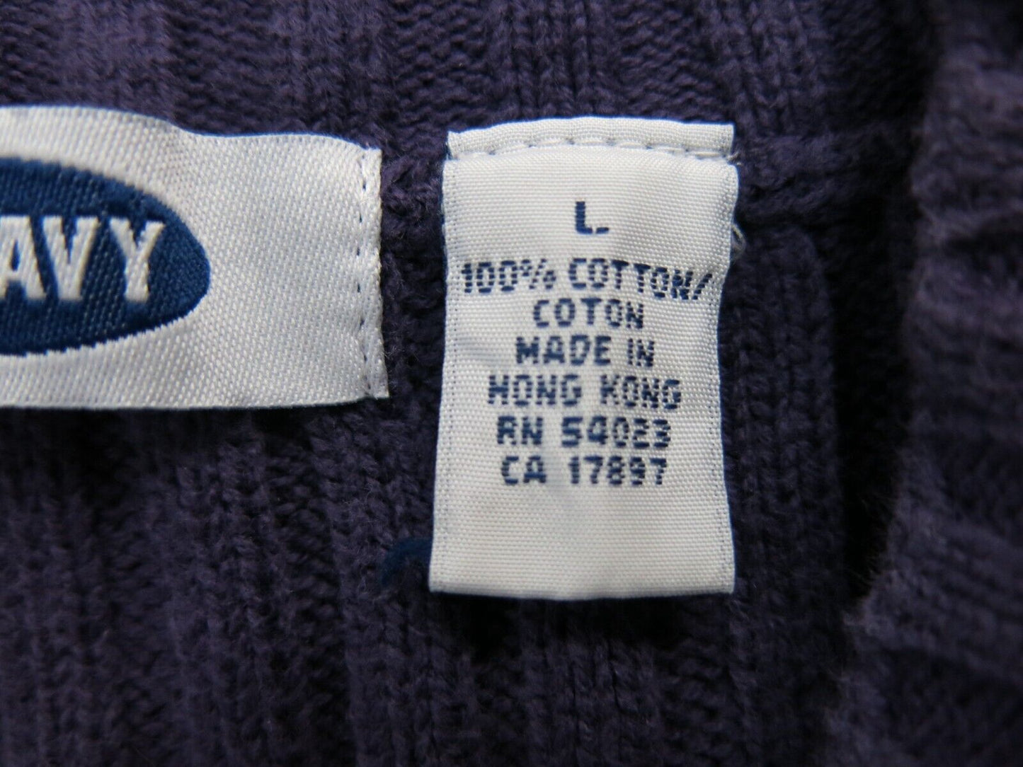 Old Navy Women Knitted Sweater V Neck Long Sleeves 100% Cotton Dark Purple Large