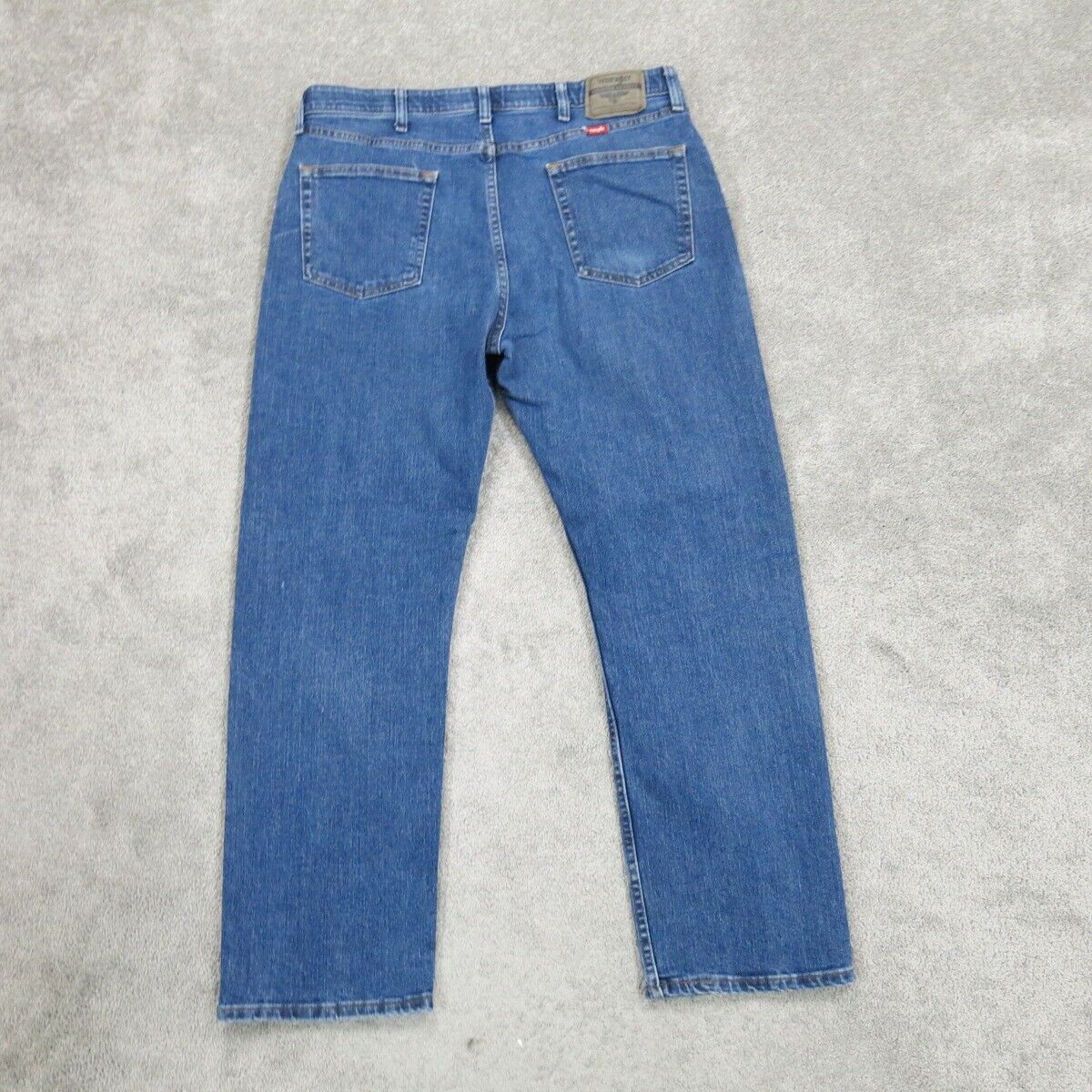 Wrangler Mens Jeans Straight Leg High Rise Stretch Cotton Blue Size W36XL30