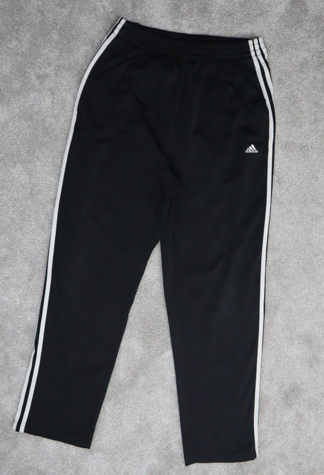 Adidas Track Pants Youth Boys Medium Black Jogging Pants Elastic Waist