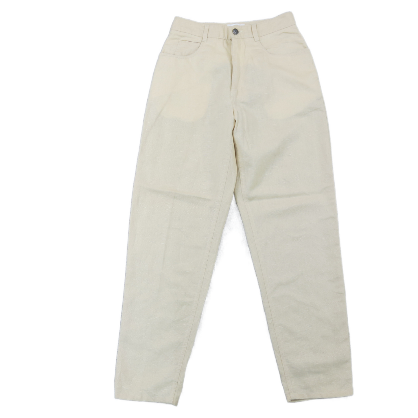 Talbots Womens Jeans Mid Rise Tapered Leg Stretch Flat Front Ivory Size 4