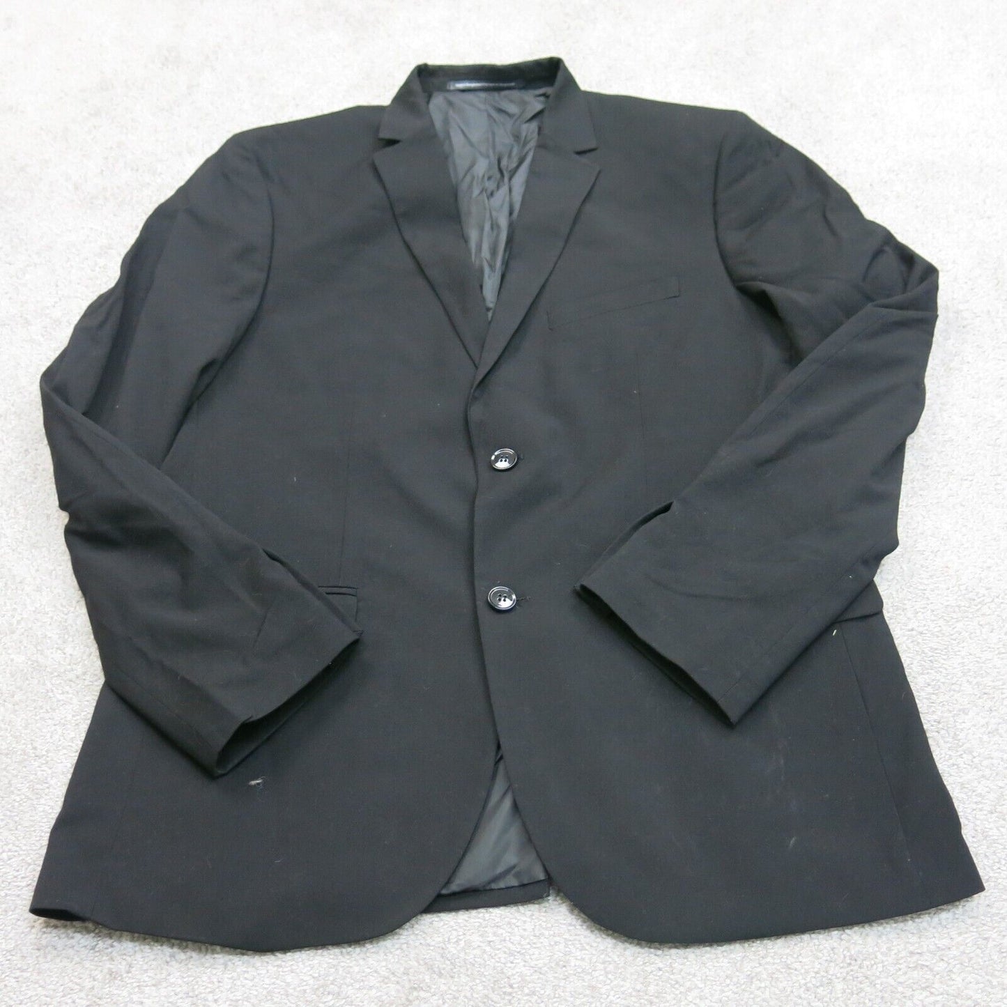 H&M Mens Blazer Coat Single Breasted Slim Fit Long Sleeves Black Size 44R