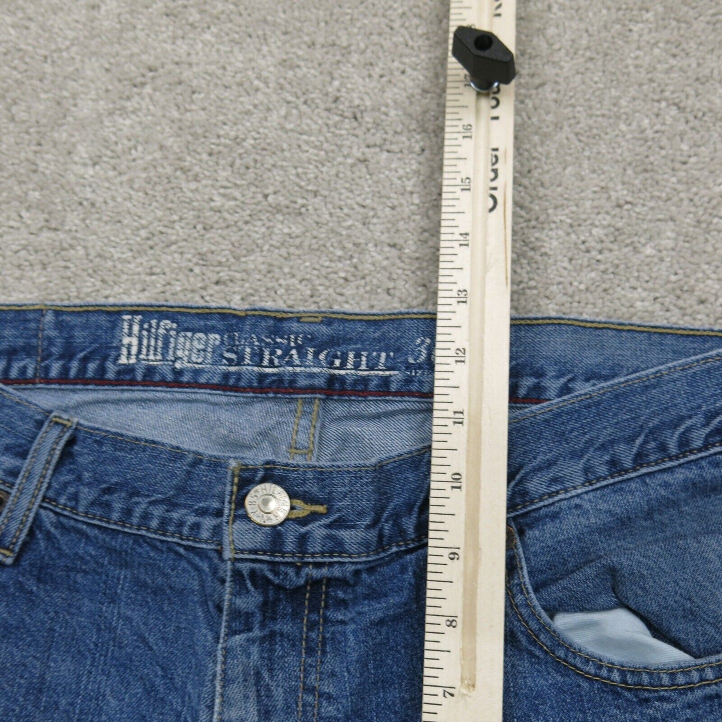 Tommy Hilfiger Mens Jeans Classic Straight Leg Denim Mid Rise Blue Size W36XL32