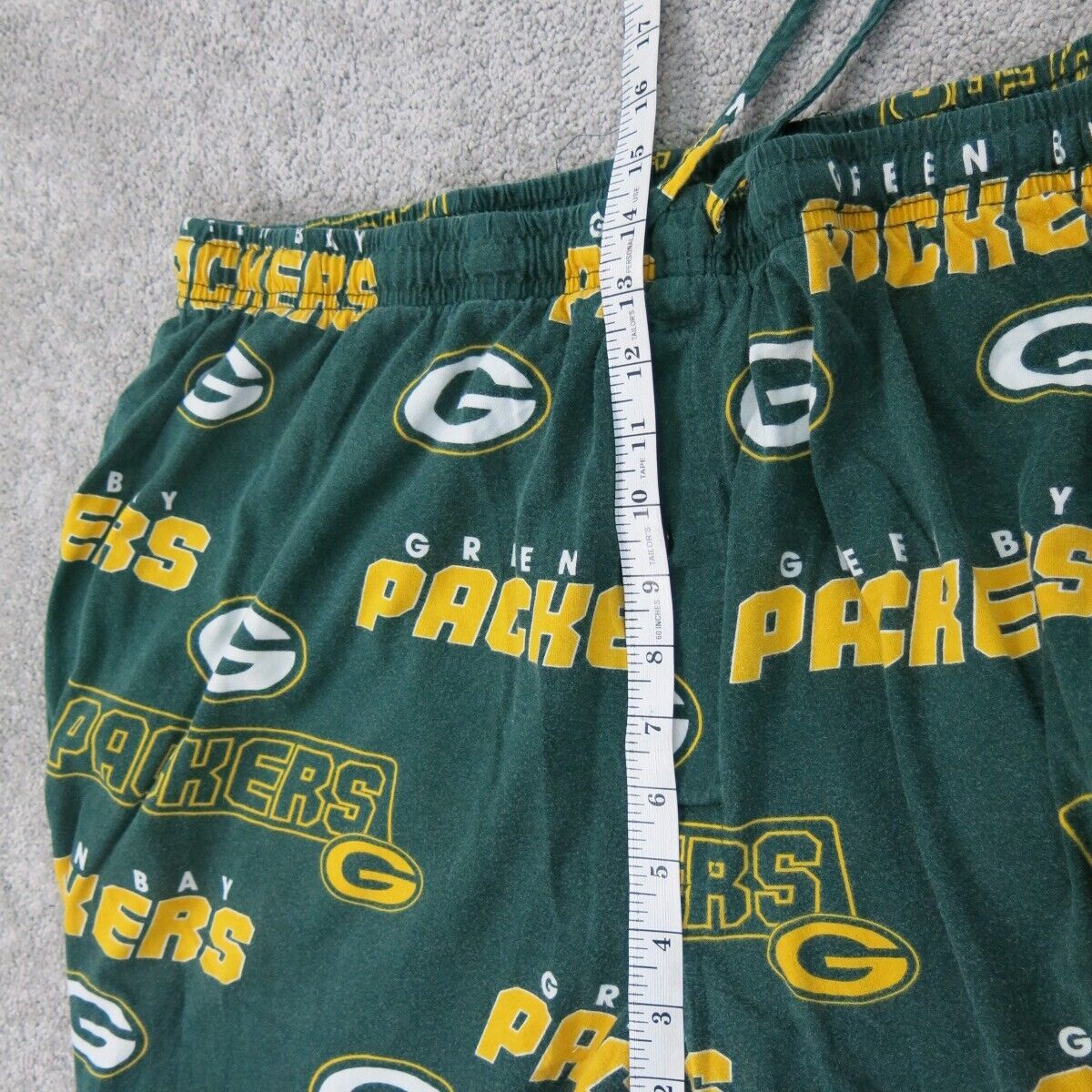 NFL Team Apparel Men Pant Activewear Elastic Waist All Over Print Green Size 2XL