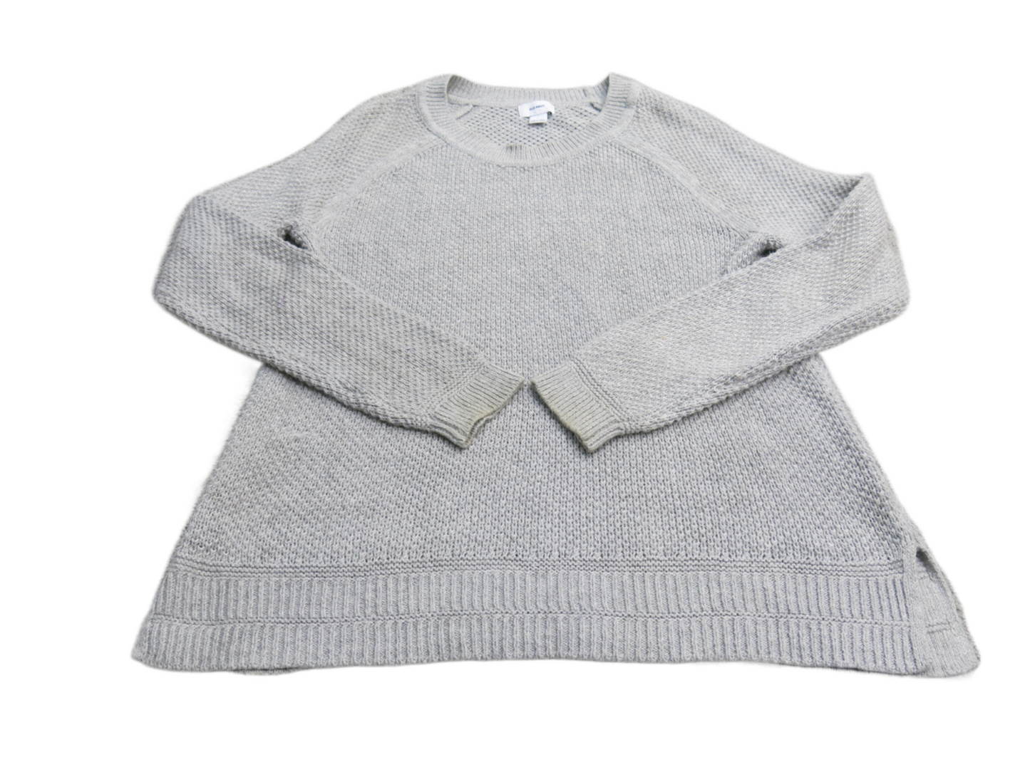 Old Navy Womens Pullover Sweater Knitted Crew Neck Long Sleeves Gray Size Large