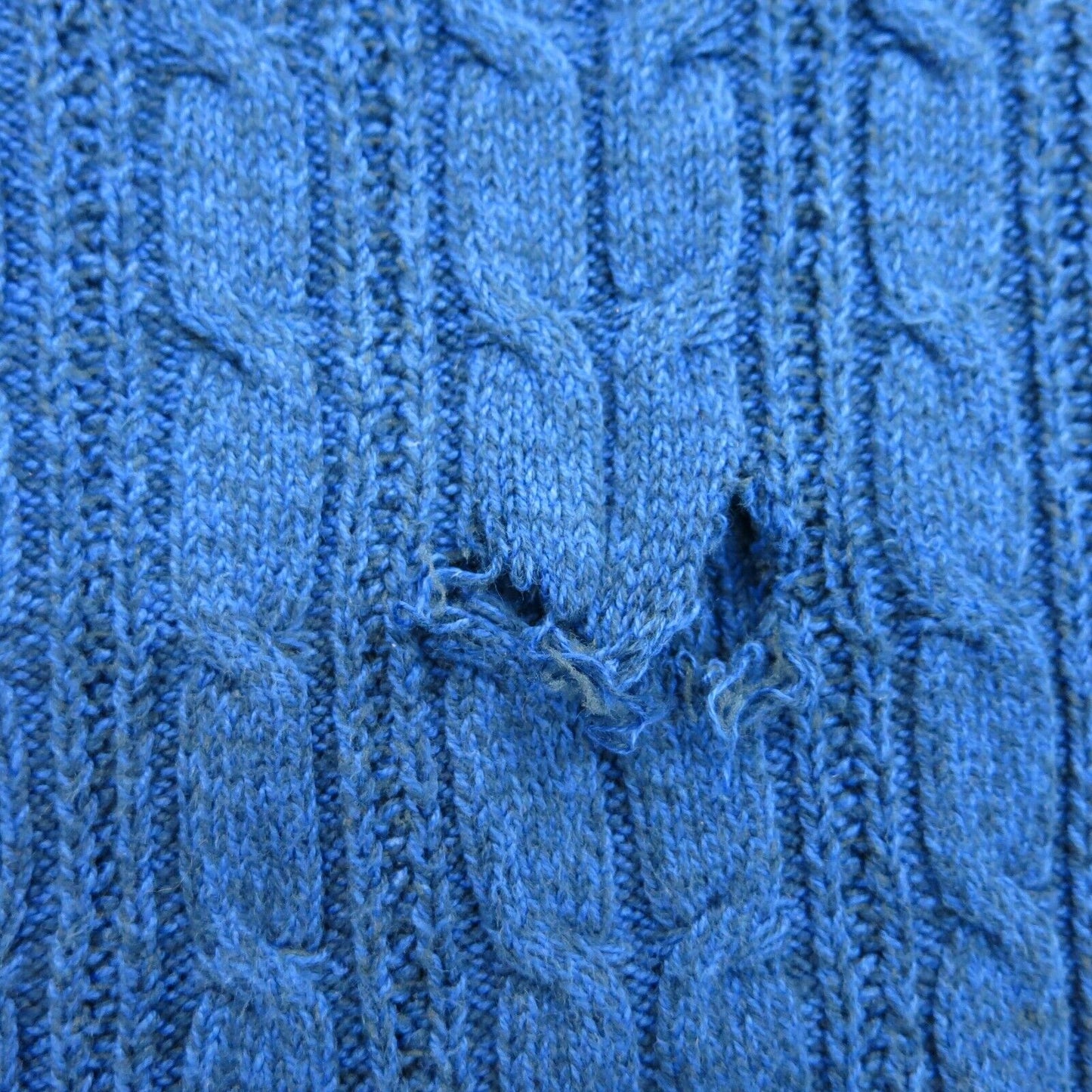 ST Johns Bay Womens Pullover Sweater Knitted Round Neck Cotton Blue Size X Large