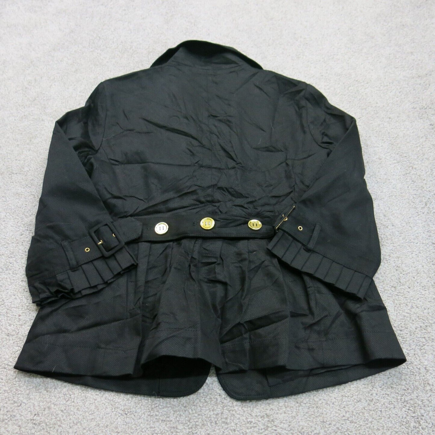 Ann Taylor Loft Womens Blazer Coat Single Breasted Long Sleeve Pockets Black 12