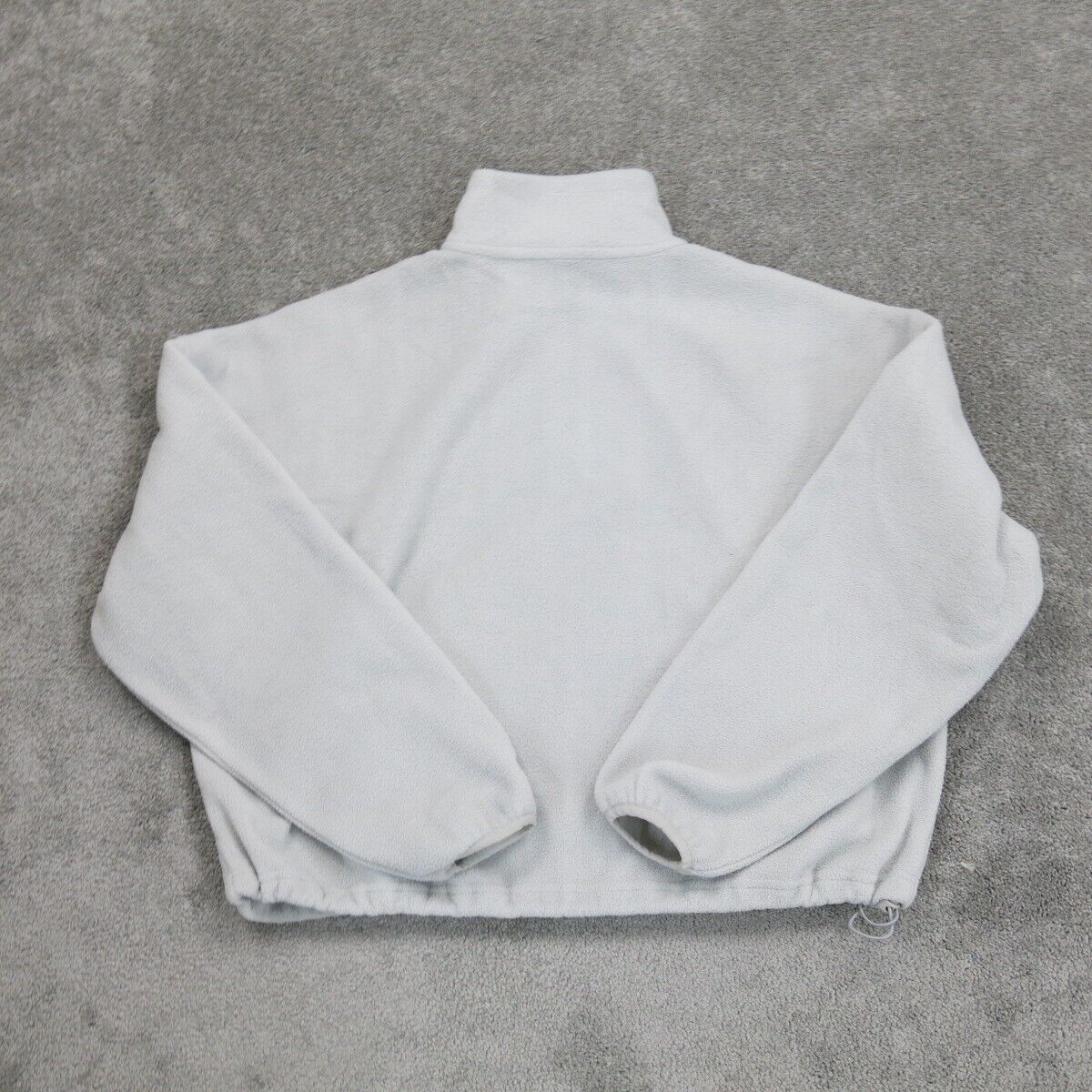 Fabletics Women Full Zip Up Fleece Jacket Mock Neck Long Sleeves Off White SZ M