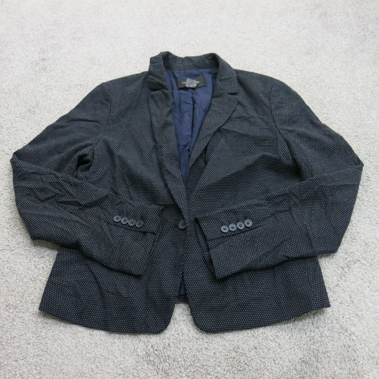 Ann Taylor Women Blazer Coat Single Breasted Long Sleeves Black Size Medium