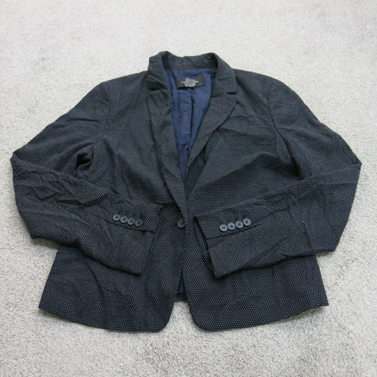 Ann Taylor Women Blazer Coat Single Breasted Long Sleeves Black Size Medium