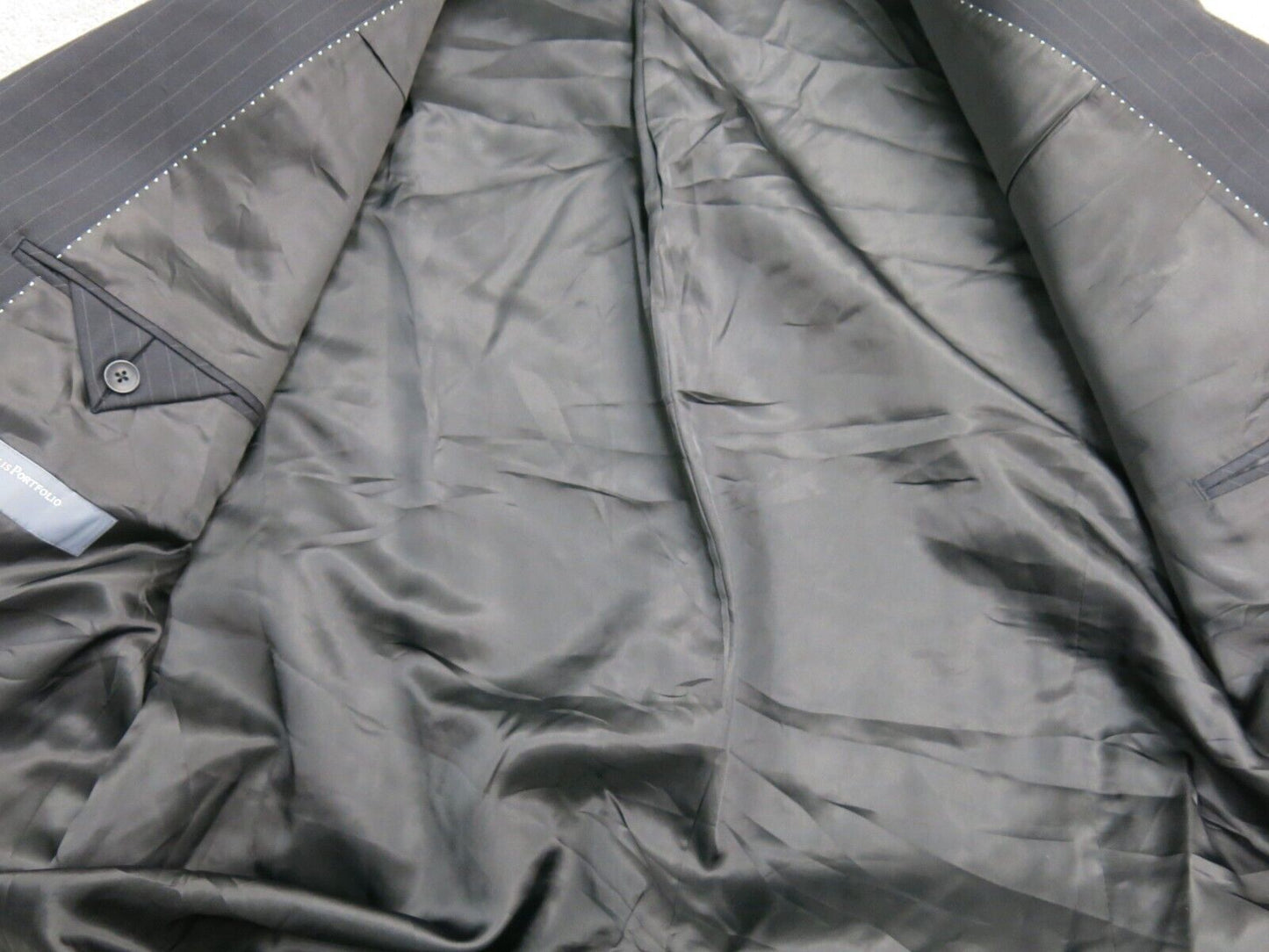 Perry Ellis Portfolio Mens Blazer Coat Single Breasted Long Sleeve Blue Size 46L