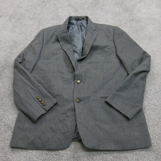 Lauren Ralph Lauren Mens Blazer Jacket Front Button Long Sleeves Gray Size 43R