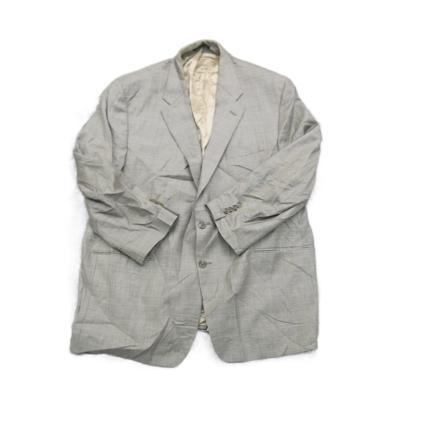 Ralph Lauren Mens Blazer Coat Single Breasted Long Sleeve Pocket Beige Gray 50R