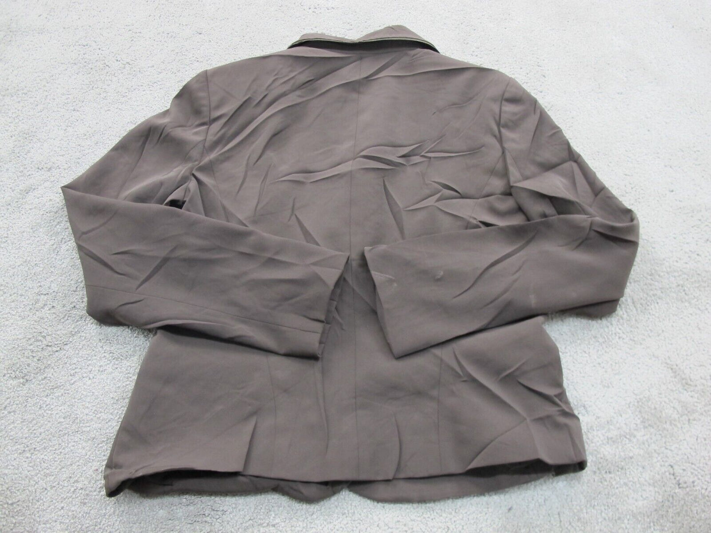 Tahari Womens Blazer Coat Single Breasted Long Sleeve Pockets Light Brown Size 8