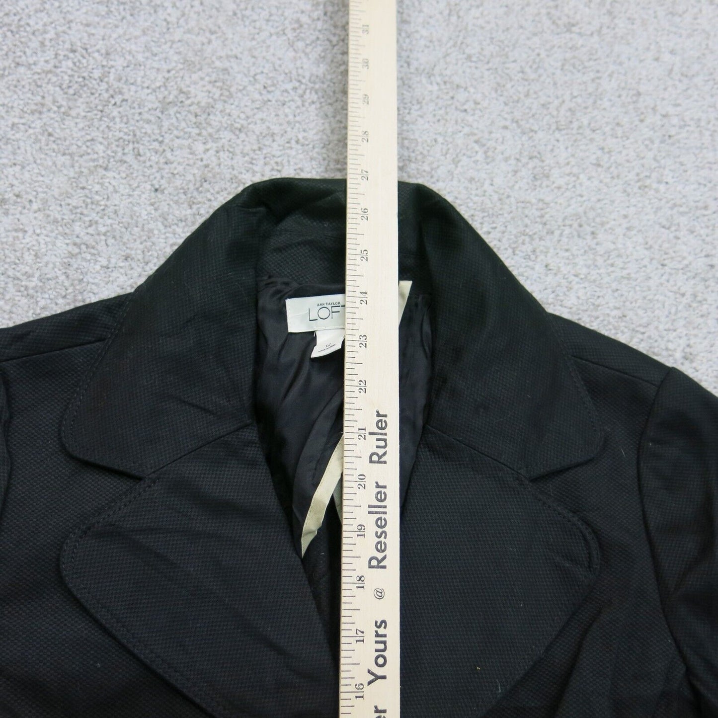 Ann Taylor Loft Womens Blazer Coat Single Breasted Long Sleeve Pockets Black 12