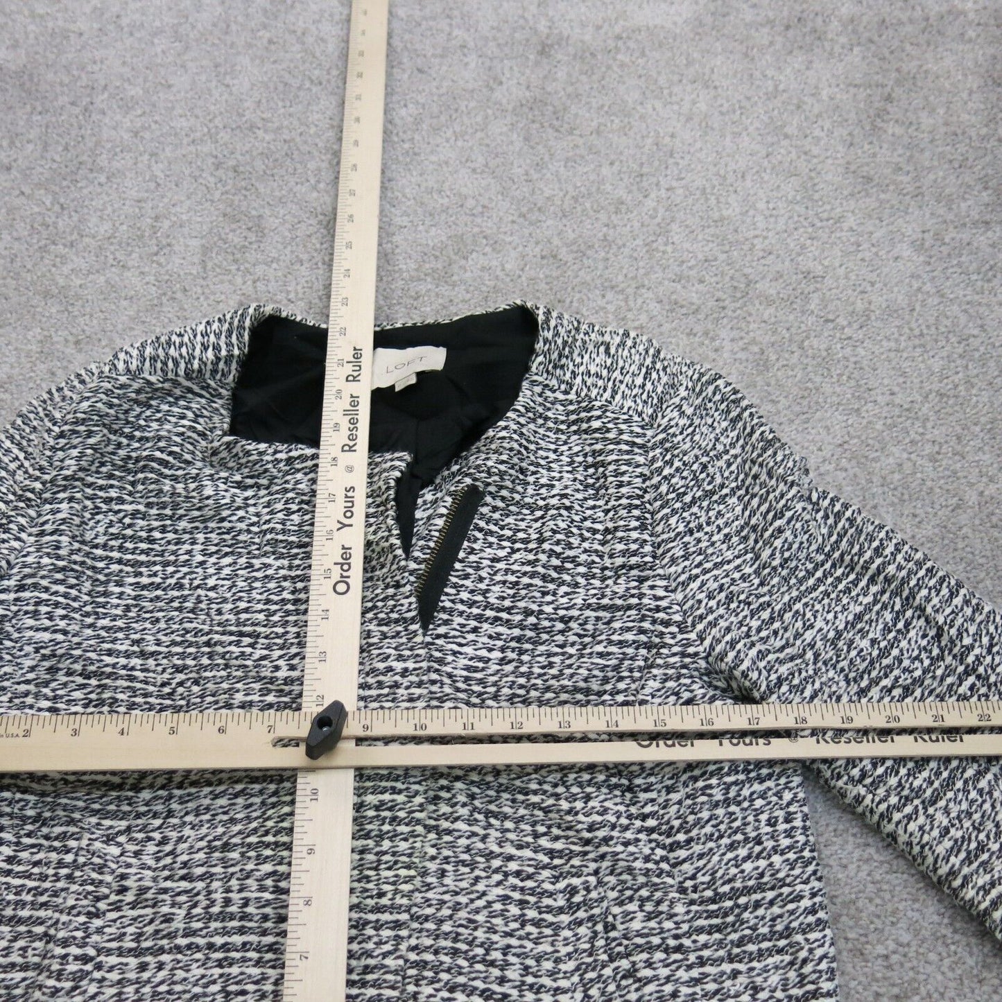 Ann Taylor Loft Women Cardigan Sweater Knitted Full Zip Long Sleeve Black SZ 10