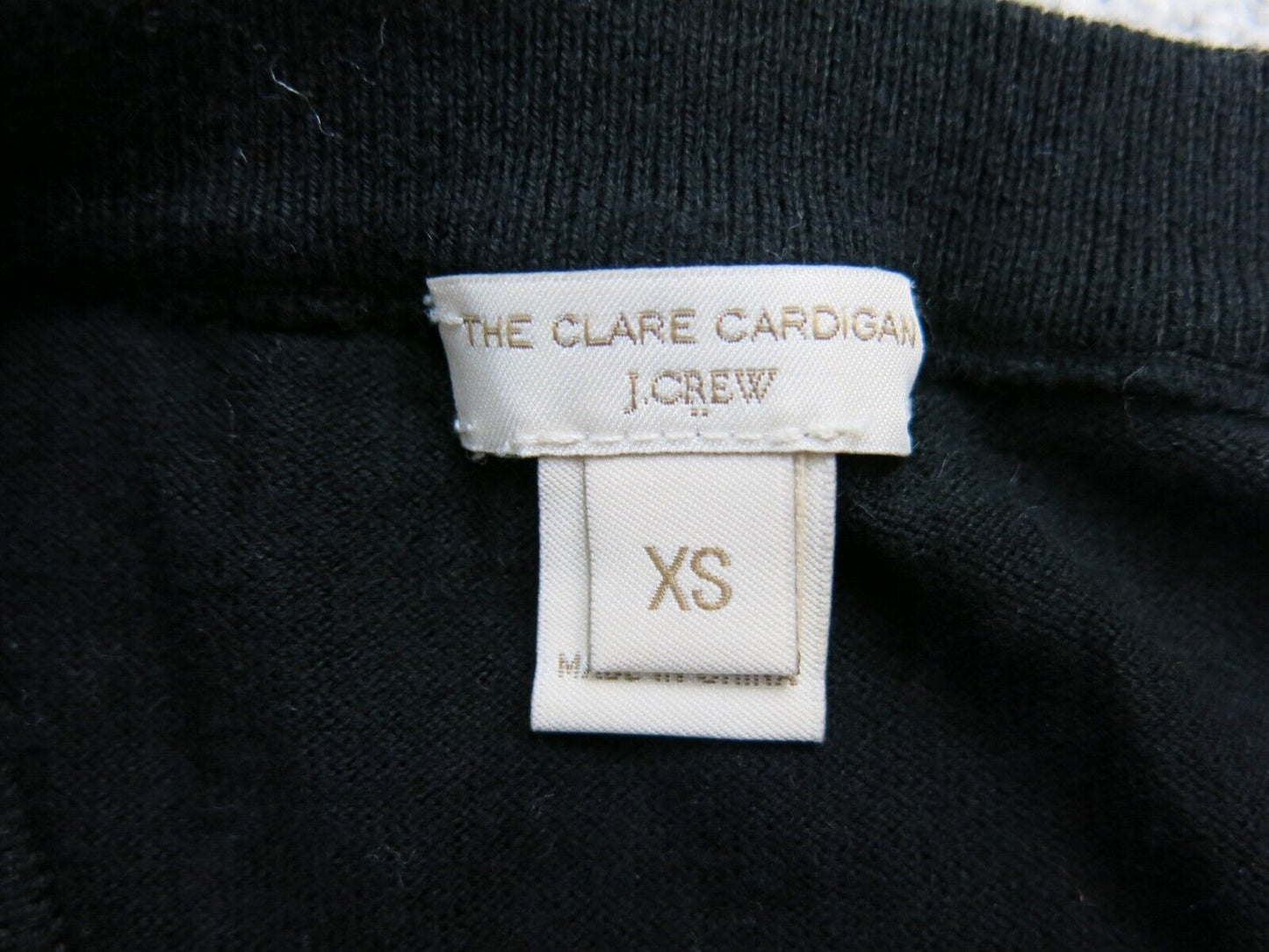 J. Crew Womens Cardigan Knitted Sweater 3/4 Sleeves Solid Black Size X Small
