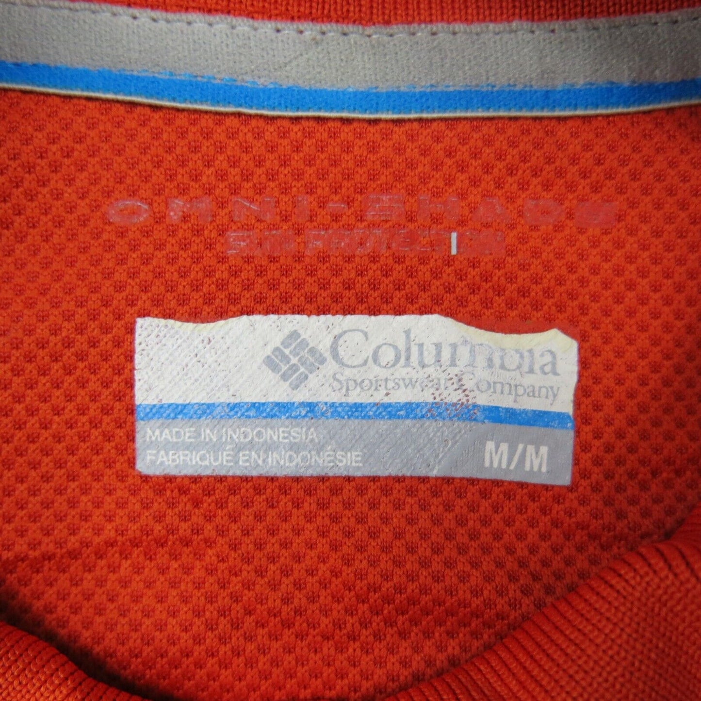 Columbia Sportswear Mens Golf Polo Shirt Omni Shade Logo Orange Size Medium