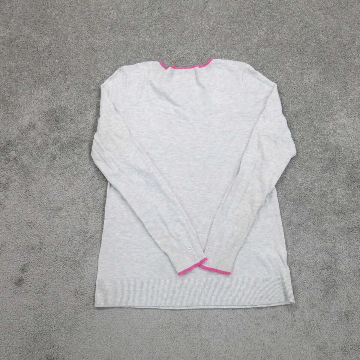 Loft Outlet Women Sweater Knitted Long Sleeve Round Neck Heather Light Gray SZ M