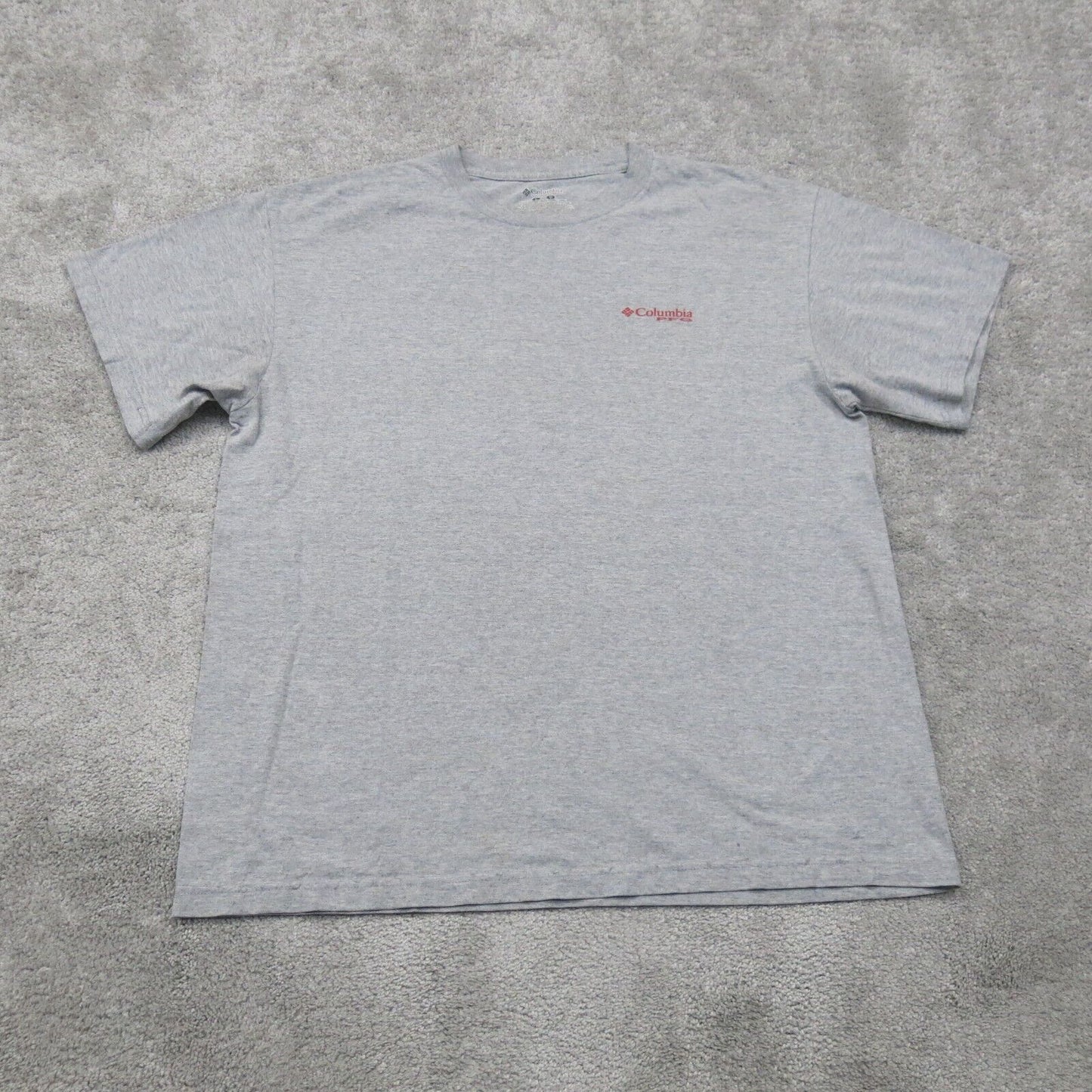 Columbia PFG Mens Crew Neck T Shirt Short Sleeves Cotton Heather Gray Size Large