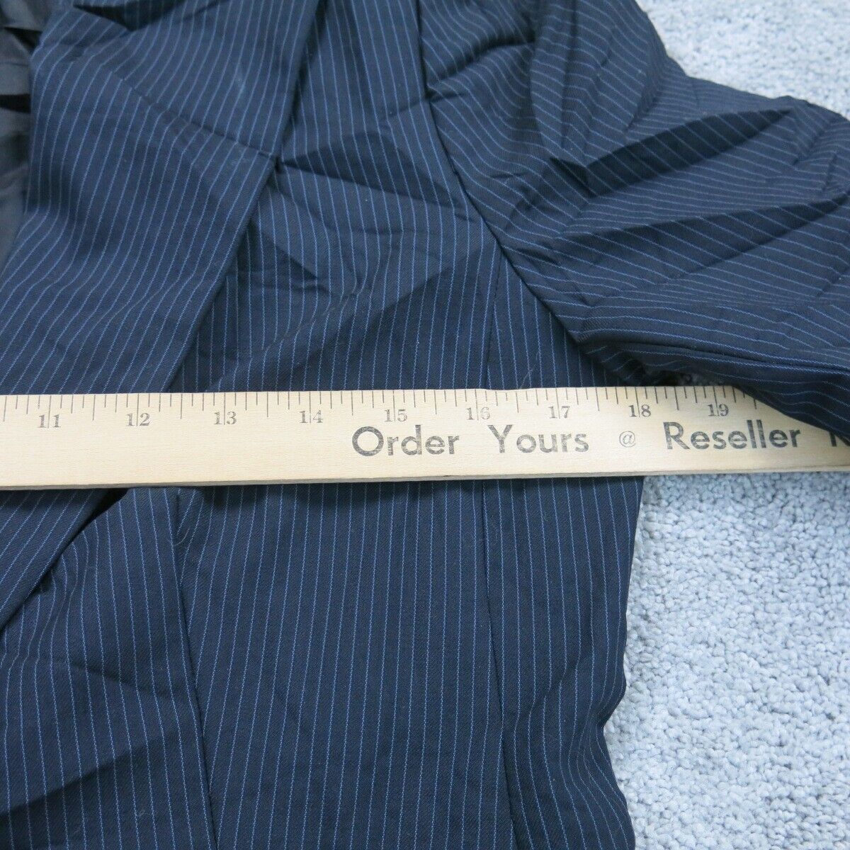 Ann Taylor Womens Blazer Coat Striped Single Breasted Long Sleeves Blue Size 4
