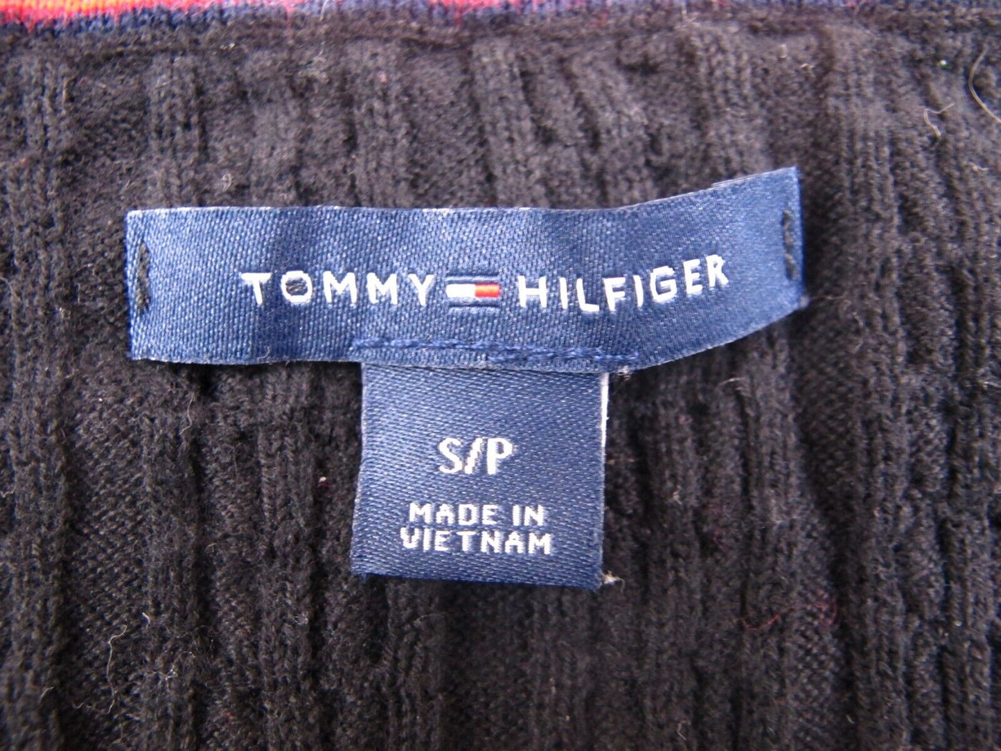 Tommy Hilfiger Womens Pullover Sweater Round Neck Long Sleeves Black Size S/P