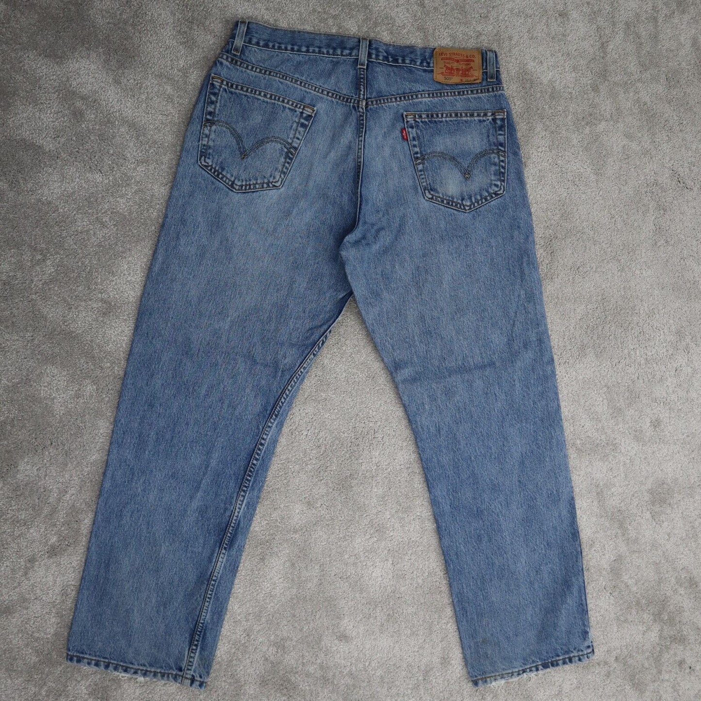 Levi s 505 Jeans Women s Size 36 Blue Stretch Regular Fit Straight Denim Jeans
