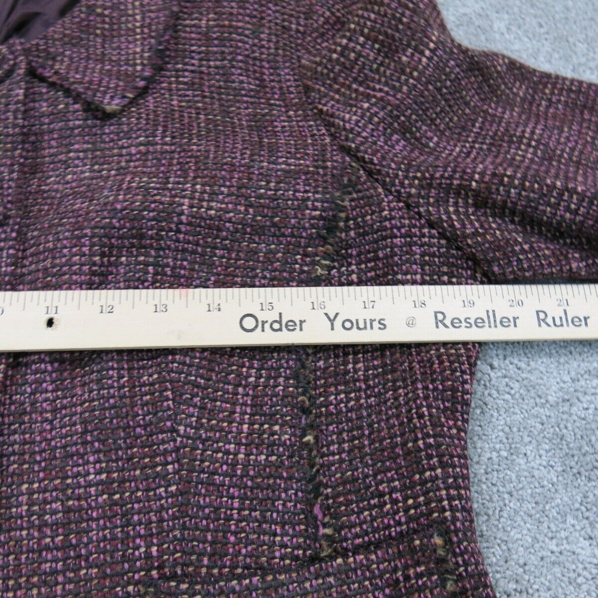 ANN Taylor Womens Tweed Coat Jacket Single Breasted Long Sleeves Pockets Red 12