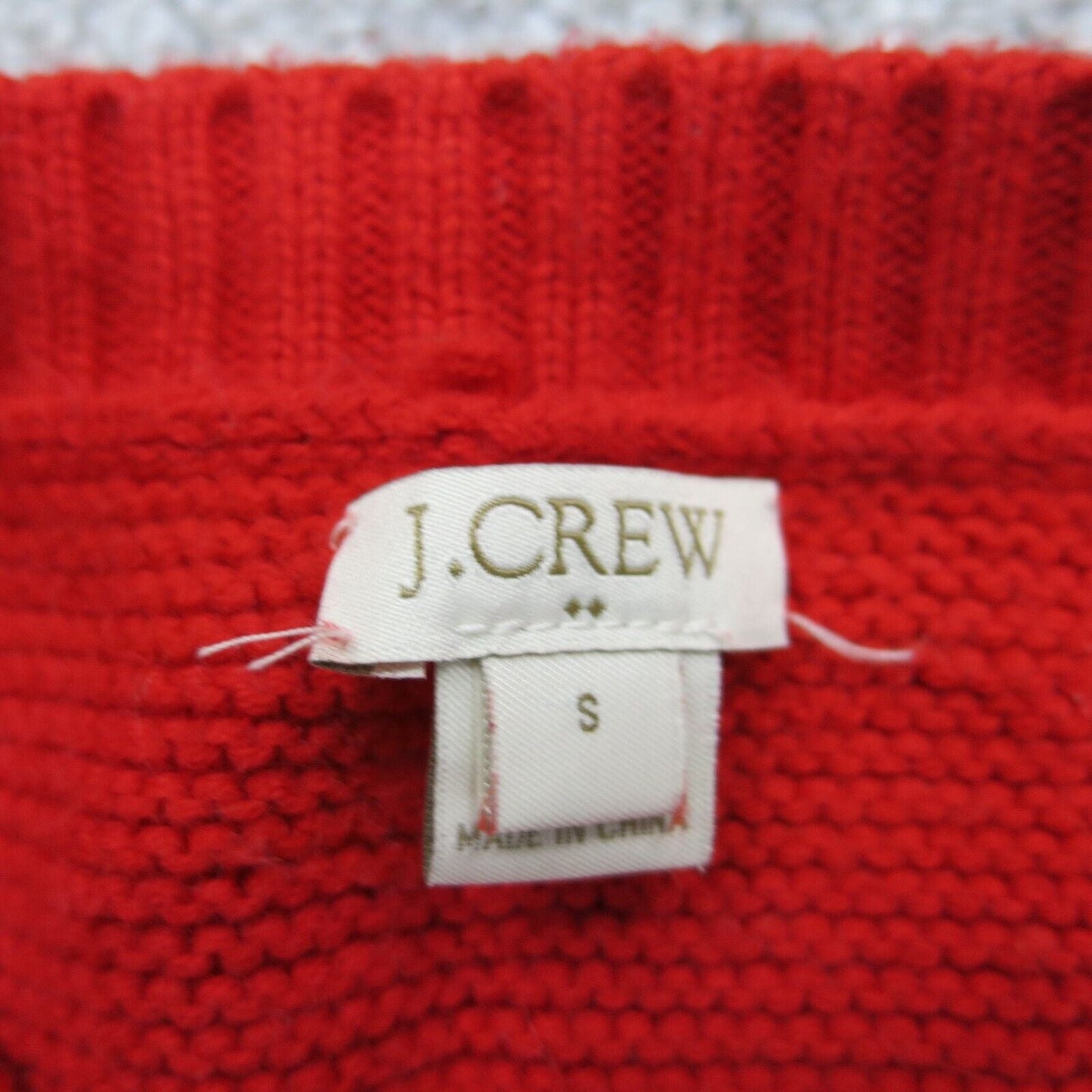 J. Crew Womens Knitted Sweater Top Crew Neck Long Sleeves Solid Red Size Small