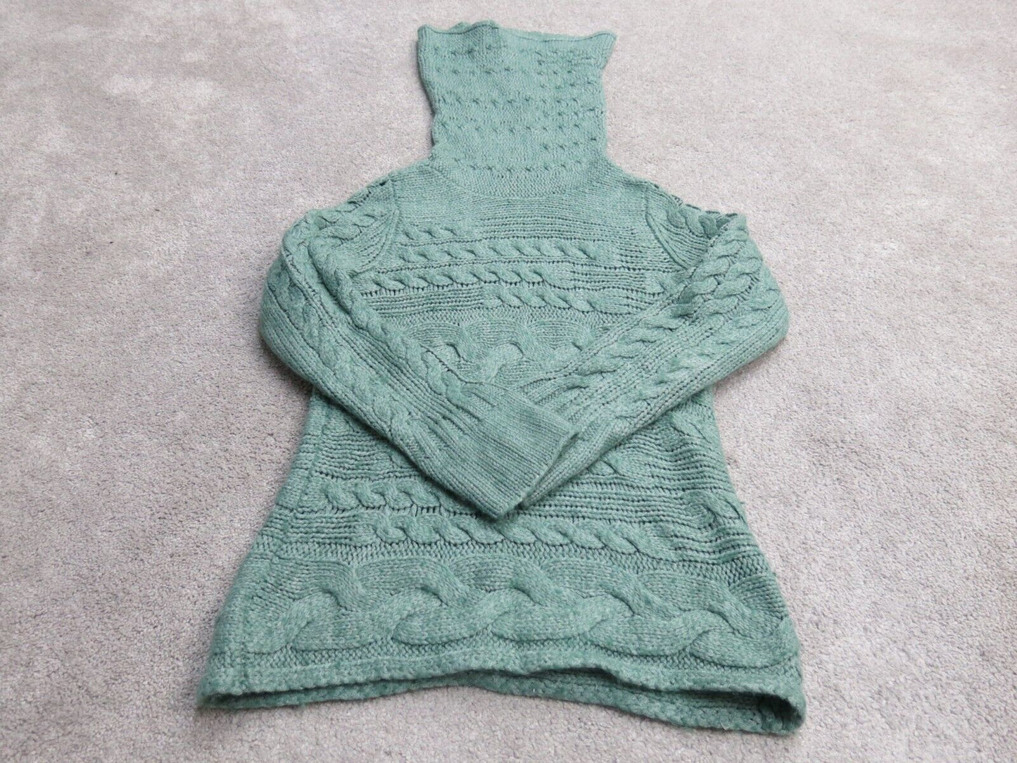 Banana Republic Womens Pullover Knitted Sweater Turtle Neck Long Sleeve Green M