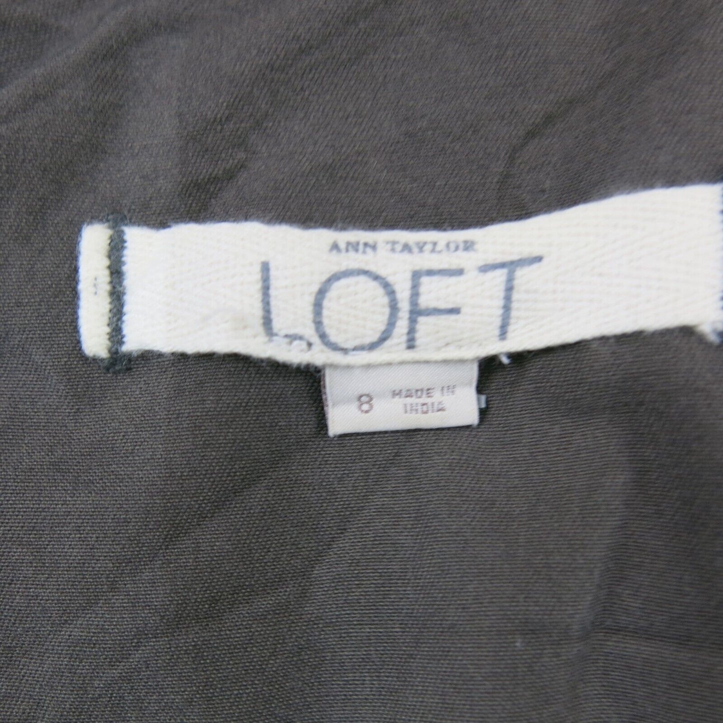 Loft ANN Taylor Womens Cargo Jacket Open Front Long Sleeves Dark Gray Size 8
