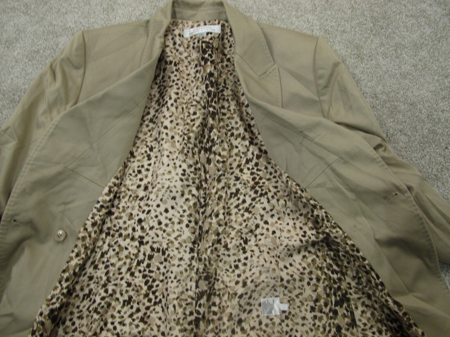 Tahari Womens Pea Coat Double Breasted Long Sleeve Pockets Beige Green Size 10