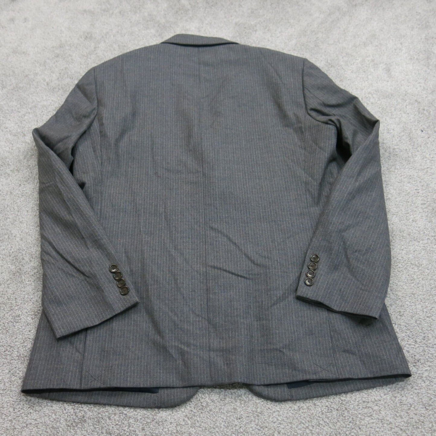 J Crew Mens Striped Blazer Coat Single Breasted Long Sleeves Black Size 42R