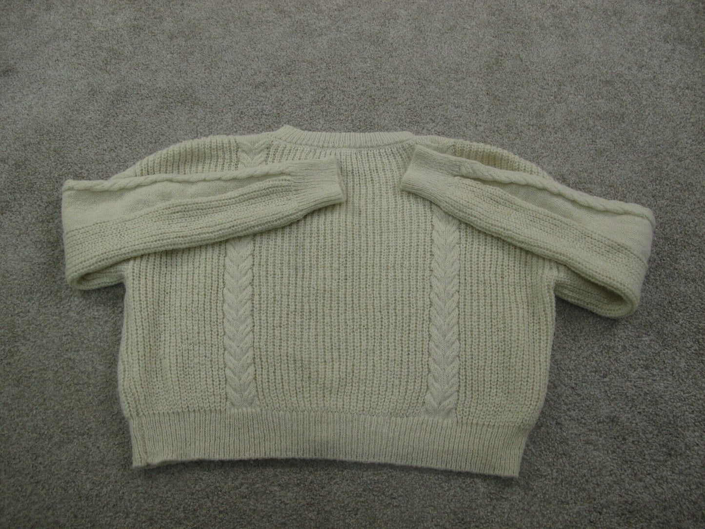 Forever 21 Womens Crop Cardigan Sweater Long Sleeves Knitted Aqua Green Size S