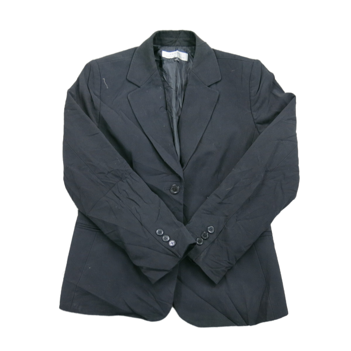 Tahari Womens Blazer Coat Jacket Single Breasted Long Sleeves Black Size 10