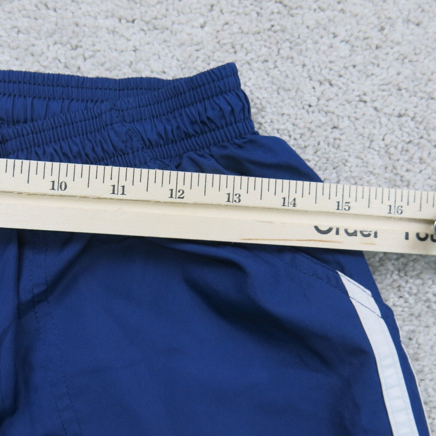 Adidas Mens Track Pant Elastic Waist Climashell Wind 3 Striped Blue Size Small