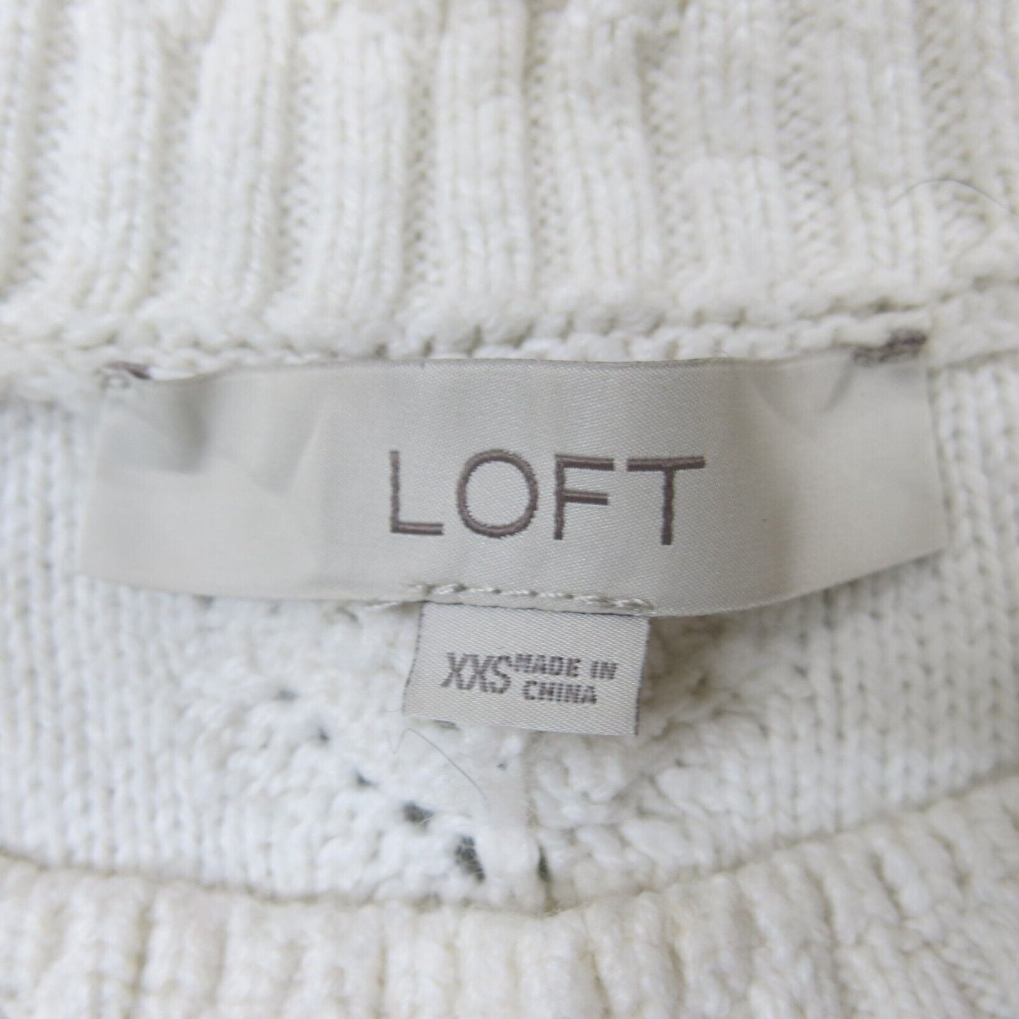 Loft Womens Pullover Sweater Crew Neck Long Sleeves Balloon White Size XXS