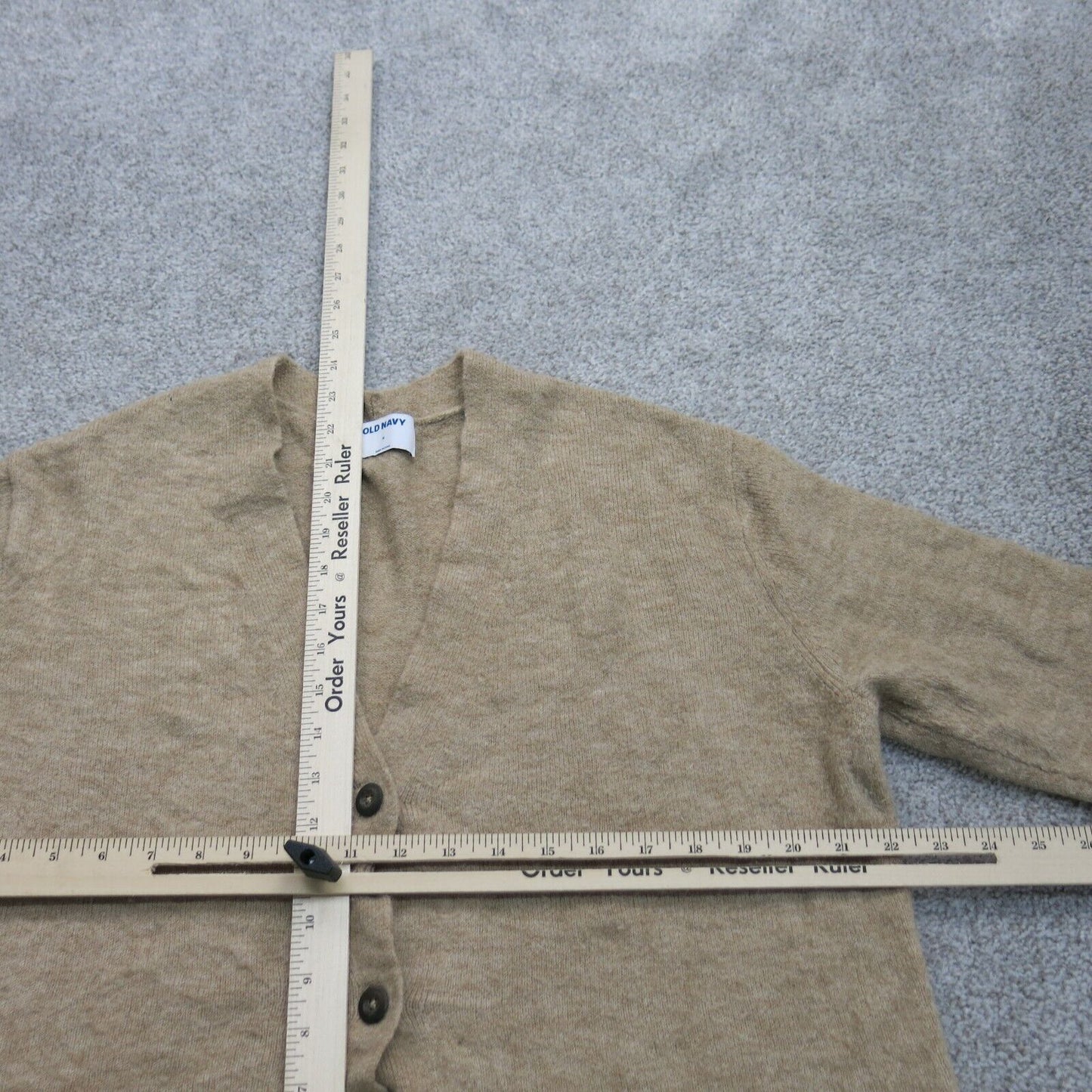 Old Navy Womens Cardigan Sweater Knitted Long Sleeve V Neck Beige Size Medium